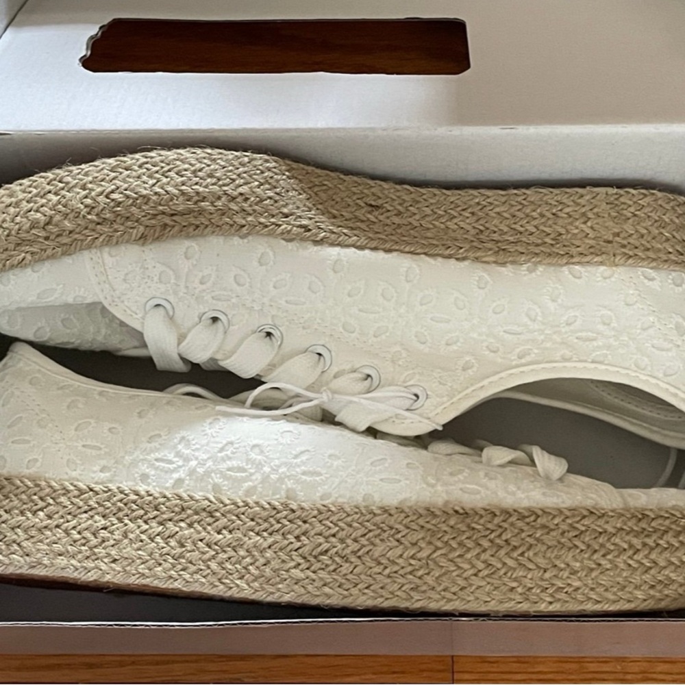 Serra White Lace Espadrille Sneakers